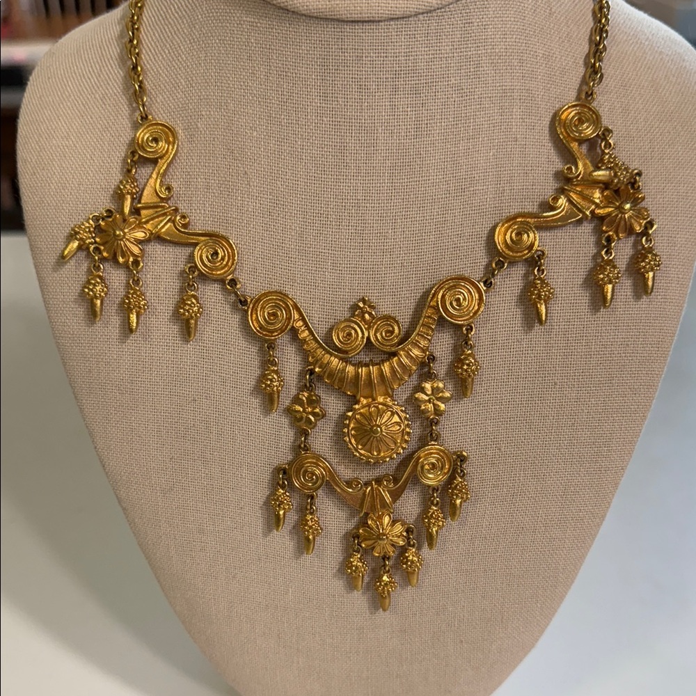 Vendome Vintage Etruscan Style Gold Necklace